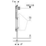 Bastidor Geberit Duofix para urinario, 112–130 cm, universal, para cabezal pulverizador